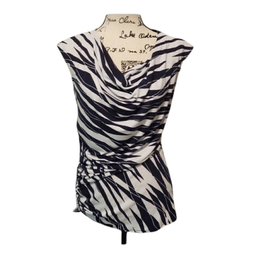 Animal print with rouching blouse